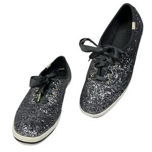 Keds X Kate Spade New York Glitter Lace Up Sneakers Pewter Size 7
